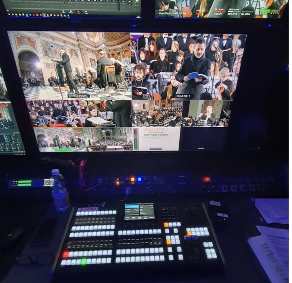 Church worship livestream production setup